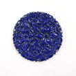 LAPIS LAZULI Gemstone Carving : 52.00cts Natural Untreated Unheated Blue Lapis Gemstone Hand Carved Round Shape 60mm Pair For Jewelry
