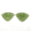 ANTIGORITE GREEN SERPENTINE Gemstone Carving : 43cts Natural Untreated Serpentine Gemstone Hand Carved Uneven Shape 44*28mm Pair For Jewelry