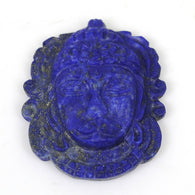 Lapis LAZULI Gemstone LORD HANUMAN Face  : 34cts Natural Untreated Blue Lapis Gemstone Hand Carved Lord Hunuman 31*26mm*6(h) 1Pc For Jewelry