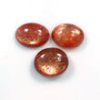 Chatoyant ORANGE SUNSTONE Gemstone : 13.30cts Natural Untreated Sunstone Gemstone Oval Shape Cabochon 12*10mm - 13*11mm 3pcs Set For Jewelry