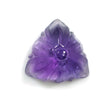 Purple AMETHYST Gemstone Carving : 12.95cts Natural Untreated Amethyst Hand Carved FLOWER 17mm*9.5(h) (With Video)