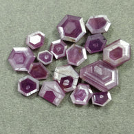 Raspberry SAPPHIRE Gemstone Normal Cut : 39.45ct Natural Unheated Sheen Pink Sapphire Hexagon Shape 6.5*5.5mm - 15*10.5mm 16pcs (With Video)