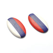 31.20cts Synthetic Gemstone Oval Shape RUSSIA Nation Flag 34*18mm Pair