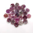 PINK SAPPHIRE Gemstone Flower : 138.35cts Natural Untreated Sapphire Gemstone Hand Carved FLOWER Round 12mm*4.5(h)mm 26pcs Lot For Jewelry
