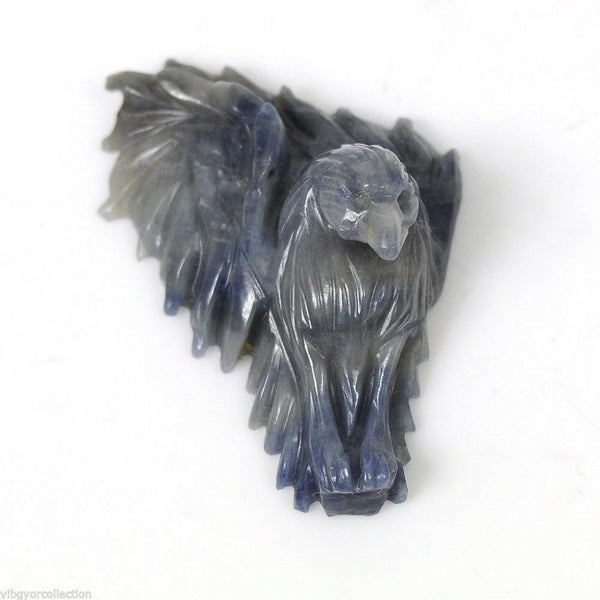 MULTI SAPPHIRE Gemstone EAGLE :91.20ct Natural Untreated Sapphire Gemstone Sculpture Hand Carved Eagle Face Figurine 48*34mm 1pc For Jewelry