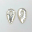 MOTHER OF PEARL Gemstone Cabochon : 5.35cts Natural Untreated Unheated White Mop Gemstone Pear Shape Hand Carved 18*10.5mm Pair For Jewelry
