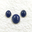 BLUE SAPPHIRE Gemstone Cabochon : 10.00cts Natural Untreated Sapphire Gemstone Oval Shape Cabochon 9*7mm - 12*10mm 3pcs Set For Jewelry