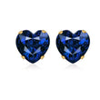 Gold Plated Stud Earrings Cute Heart AAA Zircon Korean Earing For Girls Blue Crystal Stone Minimalist Jewelry