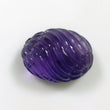 Purple AMETHYST Gemstone Carving : 36.05cts Natural Untreated Amethyst Hand Carved Both Side Oval Shape 24*18mm*13(h) (With Video)
