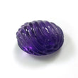 Purple AMETHYST Gemstone Carving : 36.05cts Natural Untreated Amethyst Hand Carved Both Side Oval Shape 24*18mm*13(h) (With Video)