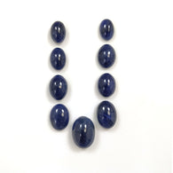 नीला नीलम रत्न कैबोचोन: 107.50cts प्राकृतिक अनुपचारित नीलम रत्न अंडाकार आकार कैबोचोन 13*9.5mm - 19*14mm 9 पीस लॉट आभूषण के लिए