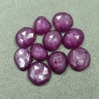 Raspberry Sheen SAPPHIRE Gemstone Rose Cut : 39.55cts Natural Untreated Pink Sapphire Uneven Shape 10.5*8mm - 12*11mm 10pcs (With Video)