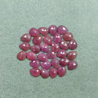 PINK SAPPHIRE Gemstone Rose Cut : 52.45cts Natural Untreated Unheated Sapphire Gemstone Pear Shape 9*7mm 30pcs (With Video)