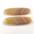 BOTSWANA AGATE Gemstone CABOCHON : 31.00cts Natural Untreated Unheated Agate Gemstone Oval Shape Cabochon 40*11mm*3.5(h) Pair For Jewelry