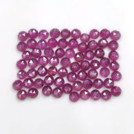 Raspberry SAPPHIRE Gemstone Rose Cut : 27.15cts Natural Untreated Sheen Pink Sapphire Round Shape 4mm 68pcs (With Video)
