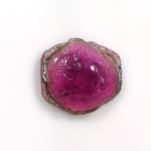 Watermelon TOURMALINE Gemstone RAW Specimen : 6.00cts Natural Untreated Tourmaline Gemstone Uneven Shape Raw Rough Specimen 17*15mm
