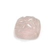 PINK ROSE QUARTZ Gemstone Carving : 18.80cts Natural Untreated Quartz Gemstone Cushion Shape Both Side Hand Carved 19*18mm 1pc For Jewelry
