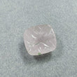 PINK ROSE QUARTZ Gemstone Carving : 18.80cts Natural Untreated Quartz Gemstone Cushion Shape Both Side Hand Carved 19*18mm 1pc For Jewelry