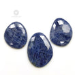Denim BLUE SAPPHIRE Gemstone Rose Cut : 86.85cts Natural Untreated Unheated Sapphire Uneven Shape 27*22mm - 34*25mm 3pcs (With Video)