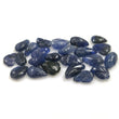 BURMESE BLUE SAPPHIRE Gemstone Carving : 53.65cts Natural Untreated Sapphire Both Side Hand Carved Leaves 9*6mm - 13*8mm 23pcs For Jewelry