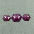 Raspberry Sheen PINK SAPPHIRE Gemstone Cut September Birthstone : 16.70cts Natural Untreated Sapphire Hexagon Shape Step Cut 12*9mm - 16*13mm 3pcs Set For Jewelry