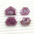 Raspberry Sheen PINK SAPPHIRE Gemstone Cut September Birthstone : 59.85ct Natural Untreated Sapphire Hexagon Shape Normal Cut 18.5*15mm - 21*17mm 4pcs For Jewelry