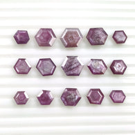 Raspberry Sheen PINK SAPPHIRE Gemstone Cut September Birthstone : 41.25cts Natural Untreated Sapphire Hexagon Shape Normal Cut 9*7mm - 13*11mm 15pcs