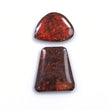 Rare Fire AMMOLITE Gemstone Cabochon : Natural Fossilized Shell Bi-Color Ammolite Uneven Shape Cabochon 1pc (With Video)