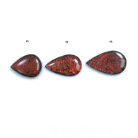 Rare Fire AMMOLITE Gemstone Cabochon : Natural Fossilized Shell Bi-Color Ammolite Pear Shape Cabochon 1pc (With Video)
