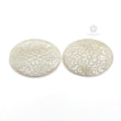 White MOTHER OF PEARL Gemstone Carving : 54.10cts Natural Untreated Mop Gemstone Hand Carved Oval Shape 33*24mm Pair For Jewelry