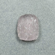 PINK ROSE QUARTZ Gemstone Carving : 28.20cts Natural Untreated Quartz Cushion Shape Both Side Hand Carved 23*19mm