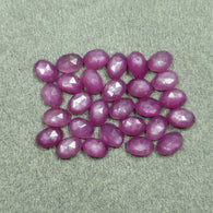 Raspberry SAPPHIRE Gemstone Rose Cut : 21.00cts Natural Untreated Sheen Pink Sapphire Oval Shape 6*4mm 28pcs (With Video)