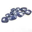 Denim BLUE SAPPHIRE Gemstone Rose Cut : 165.45cts Natural Untreated Unheated Sapphire Uneven Shape 18*16mm - 37*22mm 9pcs (With Video)