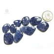 Denim BLUE SAPPHIRE Gemstone Rose Cut : 165.45cts Natural Untreated Unheated Sapphire Uneven Shape 18*16mm - 37*22mm 9pcs (With Video)
