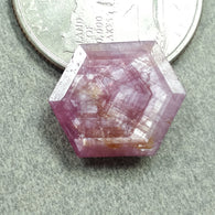 Raspberry Sheen PINK SAPPHIRE Gemstone TRAPICHE September Birthstone : 9.70cts Natural Untreated Sapphire Hexagon Shape Normal Cut 16*13.5mm 1pc For Ring/Pendant