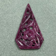 RED RUBY Gemstone CARVING : 27.80cts Natural Untreated Unheated Ruby Gemstone Hand Carved Uneven Shape 42*26mm 1pc For Pendant