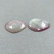 SILVER PINK Sheen SAPPHIRE Gemstone Cut : 36.45cts Natural Untreated Sapphire Gemstone Rose Cut Uneven Shape 25.5*18.5mm Pair For Jewelry