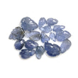 BURMESE BLUE SAPPHIRE Gemstone Carving : 17.85cts Natural Untreated Sapphire Both Side Hand Carved Leaves 6*3mm - 11*8mm 16pcs For Jewelry