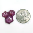 Raspberry Sheen PINK SAPPHIRE Gemstone Cut September Birthstone : 16.70cts Natural Untreated Sapphire Hexagon Shape Step Cut 12*9mm - 16*13mm 3pcs Set For Jewelry