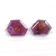 Raspberry SAPPHIRE Gemstone Normal Cut : 30.60cts Natural Untreated Sheen Pink Sapphire Hexagon Shape 22.5*17mm Pair (With Video)