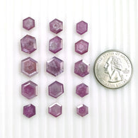 Raspberry Sheen PINK SAPPHIRE Gemstone Cut September Birthstone : 41.25cts Natural Untreated Sapphire Hexagon Shape Normal Cut 9*7mm - 13*11mm 15pcs