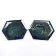 BLUE CHOCOLATE Sheen SAPPHIRE Gemstone Cut : 154.35cts Natural Untreated Sapphire Hexagon Shape Normal Cut 50*38mm Pair For Jewelry