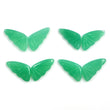 GREEN CHRYSOPRASE Gemstone Cabochon : 17.75cts Natural Untreated Chrysoprase Hand Carved BUTTERFLY 16*8mm 4 Pair For Jewelry