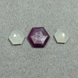 Raspberry Sheen PINK & YELLOW SAPPHIRE Gemstone Cut : 9.05cts Natural Untreated Sapphire Hexagon Step Cut 9*7mm - 12.5*11mm 3pcs For Jewelry
