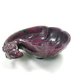 Red RUBY Gemstone Sculpture : 164.00gms Natural Untreated Ruby Hand Carved Dragon Ram Head With Flower BOWL Sculpture Figurine 91*64mm*31(h)