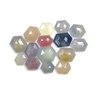 MULTI SAPPHIRE Gemstone Cut : 72.15cts Natural Untreated Sapphire Gemstone Hexagon Shape Step Cut 10*8mm - 15*12mm 15pcs Lot For Jewelry
