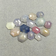 MULTI SAPPHIRE Gemstone Cut : 72.15cts Natural Untreated Sapphire Gemstone Hexagon Shape Step Cut 10*8mm - 15*12mm 15pcs Lot For Jewelry