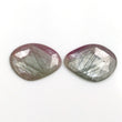 SILVER PINK Sheen SAPPHIRE Gemstone Cut : 36.45cts Natural Untreated Sapphire Gemstone Rose Cut Uneven Shape 25.5*18.5mm Pair For Jewelry