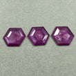Raspberry SAPPHIRE Gemstone Step Cut : 37.50cts Natural Untreated Sheen Purple Pink Sapphire Hexagon Shape 20*16mm 3pcs (With Video)