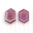 Raspberry SAPPHIRE Gemstone Normal Cut : 19.90cts Natural Untreated Pink Sheen Sapphire Hexagon Shape 18*13mm - 19*13mm 2pcs (With Video)
